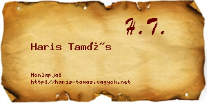 Haris Tamás névjegykártya